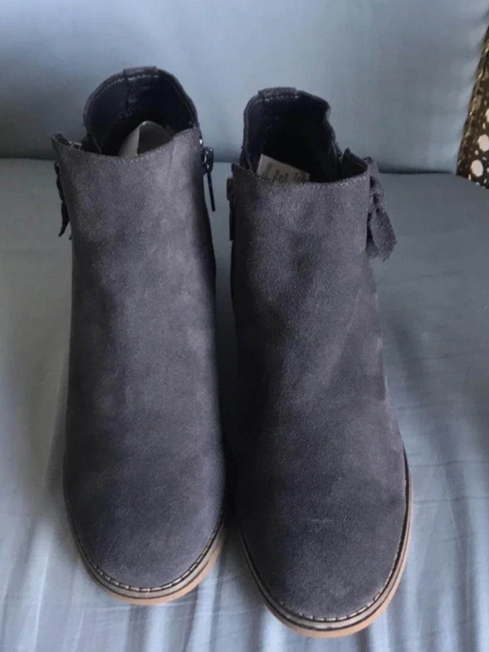 WATERPROOF Blondo Suede Leather  Zip Ankle Booties Size 9.5 Autumn Winter VGC